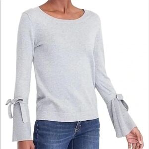 J. Crew Bell Sleeve Bow Tie Marled Sweatshirt In XS